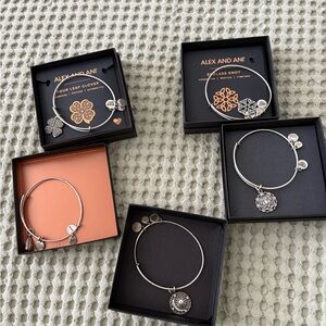 Alex and Ani Silver Four Leaf Clover Bracelet